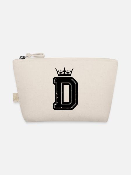 buchstabe_d_king_01 - Bio-Täschchen - Natur