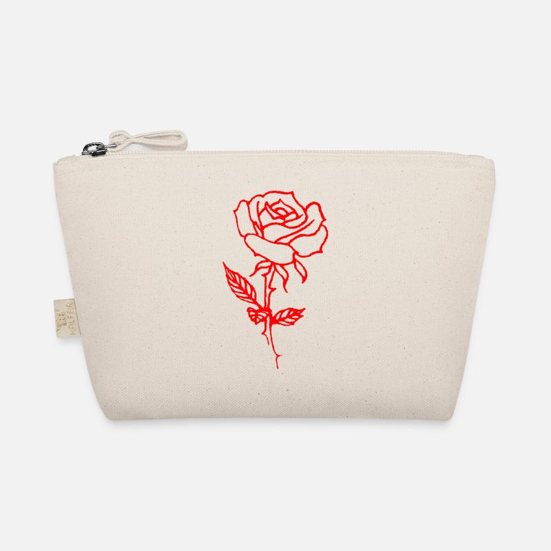 Minimalist Red Rose Organic Pouch