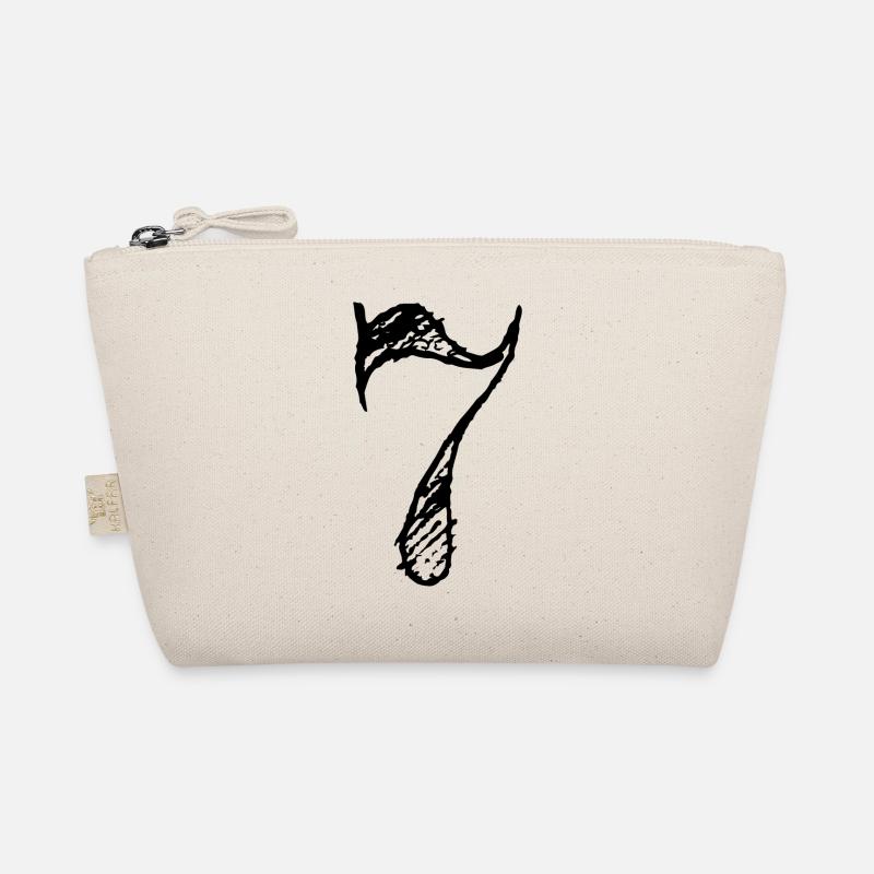Number 7 Sept - Number 7 (hand-drawn) Organic Pouch