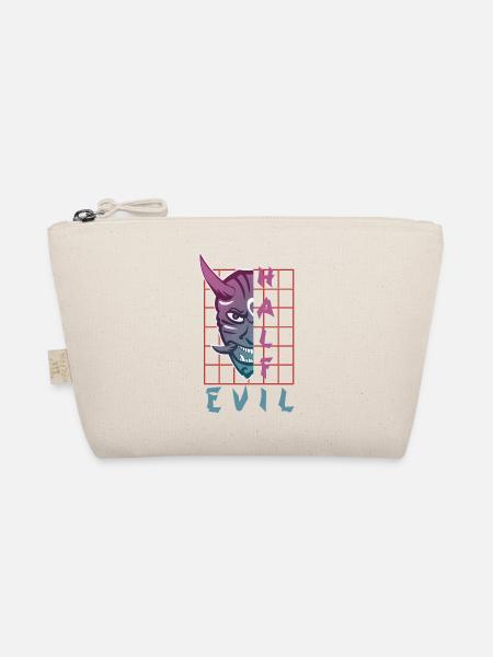 Oni Mask Japan Demon - Organic Pouch - nature - Front