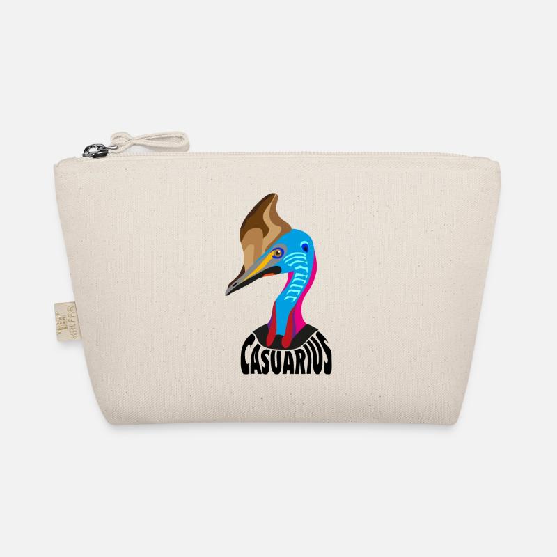 Cassowary, Casuarius oder Cassowary in flachen Farben. Bio-Täschchen