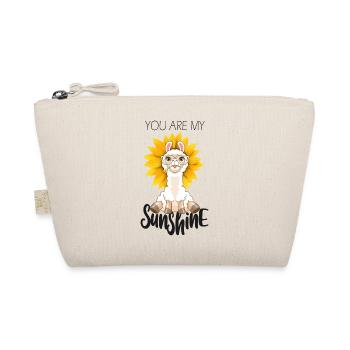 Alpaca Sunflower Love Couple Sunshine - Organic Pouch - nature - Front