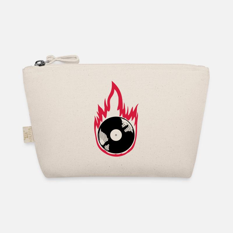 Feuer Vinyl Schallplatte Musik - Bio-Täschchen - Natur