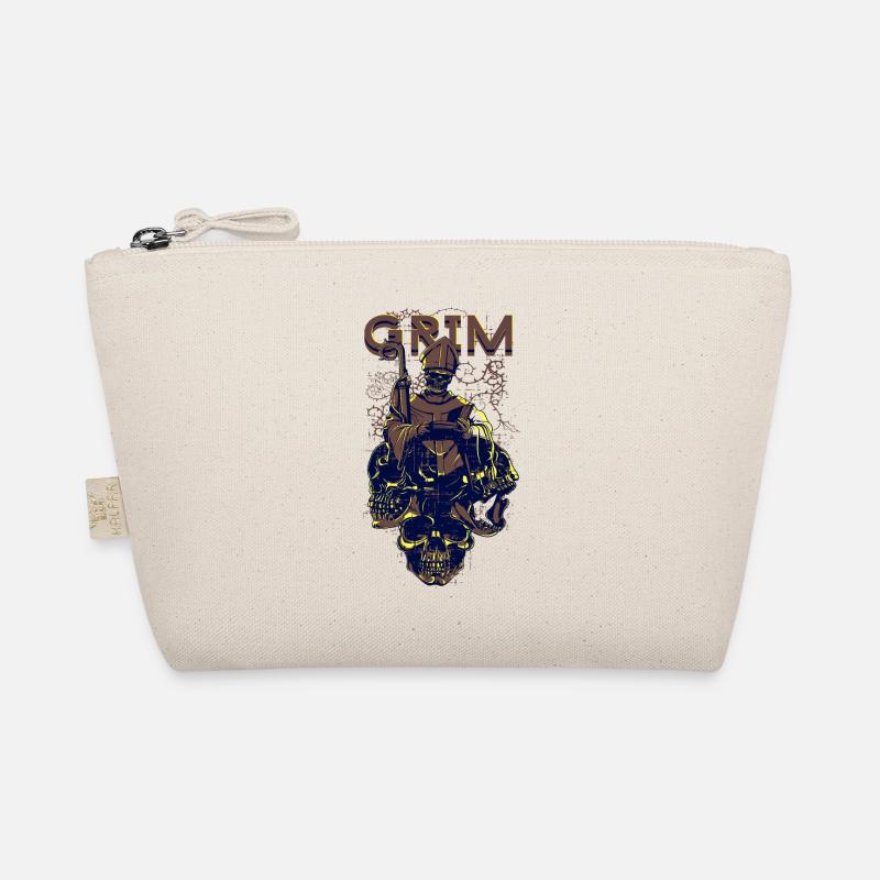 An eerie grimace with skull skeleton design Organic Pouch
