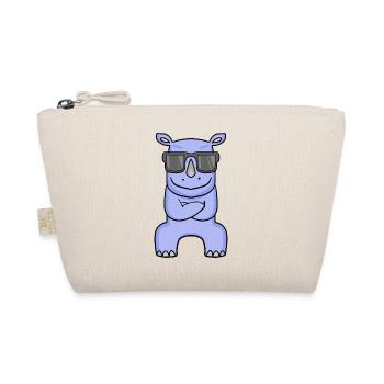 cool rhino - rhino with sunglasses - Organic Pouch - nature - Front