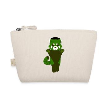 Panda roux déguisé en monstre vert pour Halloween - Trousse biologique - nature - Devant
