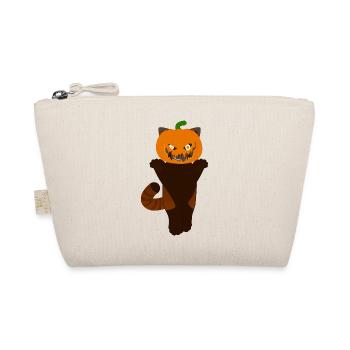 Red panda disguised as pumpkin for Halloween - Organic Pouch - nature - Front
