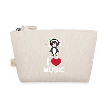 Cool Cute Bird Penguin Statement Animal Heart - Organic Pouch - nature - Front