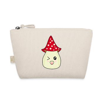 Kawaii champignon Toadstool mignon rouge avec visage - Trousse biologique - nature - Devant