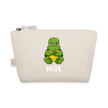 Nope Funny Lazy Turtle - Organic Pouch - nature - Front
