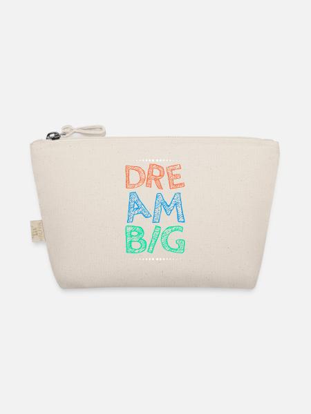 Arbeite hart Dream Big - Bio-Täschchen - Natur - Vorne
