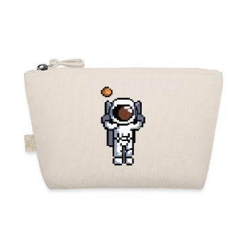 Astronaut verpixelt Weltraum Geschenkidee - Bio-Täschchen - Natur - Vorne