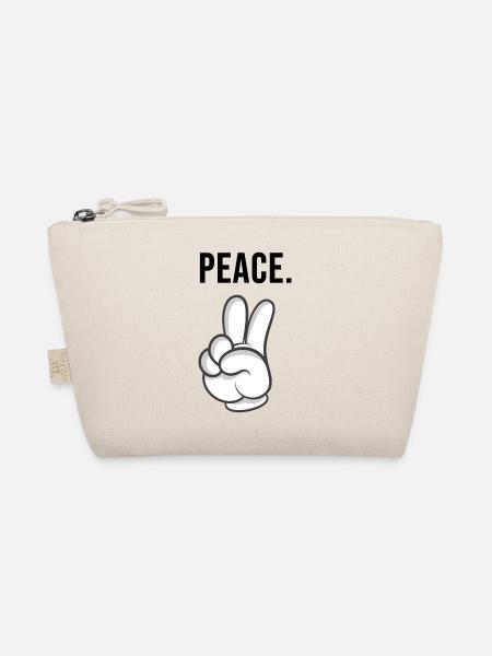peace hand - Bio-Täschchen - Natur - Vorne