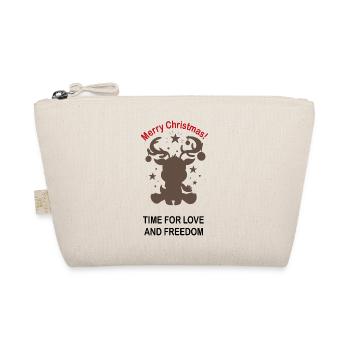 Weihnachtsgeschenkidee. Rentier. Love. Freedom - Bio-Täschchen - Natur - Vorne