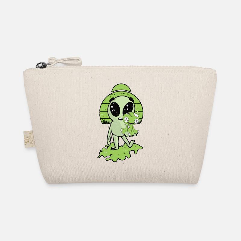 Alien mit Voodoo Puppe - Bio-Täschchen - Natur