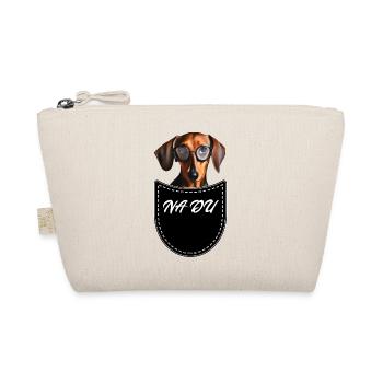Dackel in Pocket Brusttasche Na du - Bio-Täschchen - Natur - Vorne
