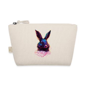 Hase Synthwave 80 s Geschenk - Bio-Täschchen - Natur - Vorne