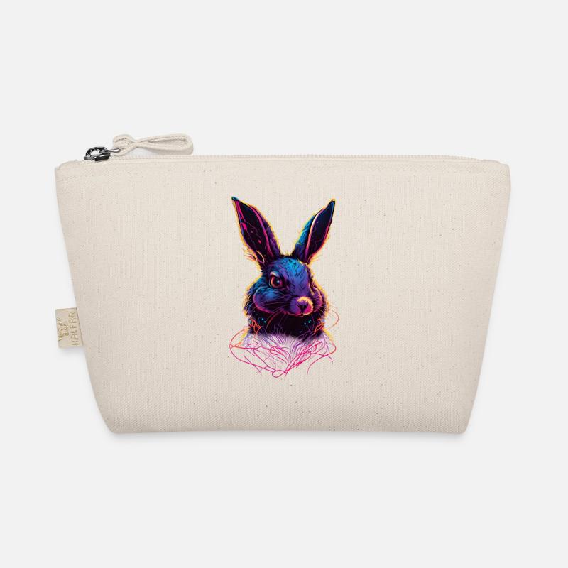 Hase Synthwave 80 s Geschenk Bio-Täschchen