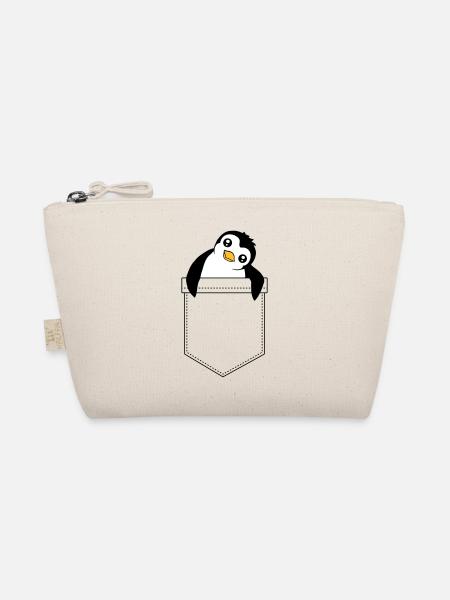 Mignon petit pingouin sac de poitrine sac de voyage - Trousse biologique - nature - Devant