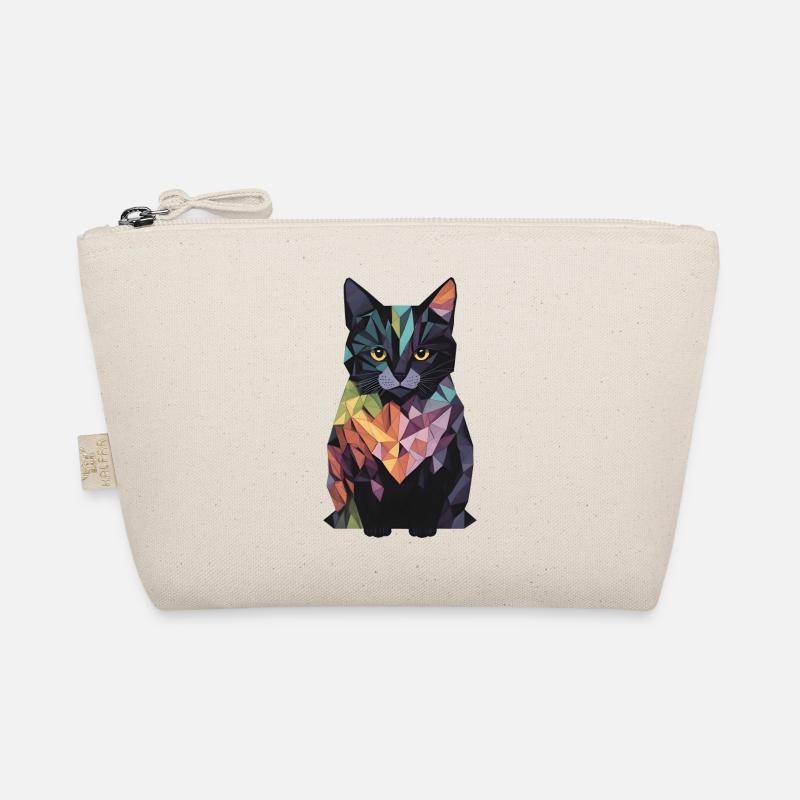 Abstrakte bunte Katze Bio-Täschchen