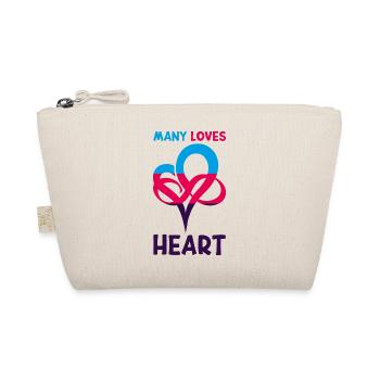 MANY LOVES HEART Polyamorie Infinity Heart - Bio-Täschchen - Natur - Vorne