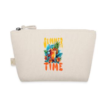 Summer Cocktail Pineapple Macaw Parrot Flower Holiday - Organic Pouch - nature - Front