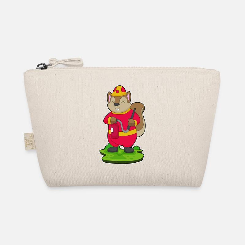 Squirrel Firefighter Fire Hose Organic Pouch