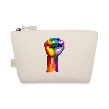 Rainbow Stretched Fist-LGBT Pride - Organic Pouch - nature - Front