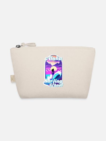 Aloha Surfschule - Retro Vintage - Bio-Täschchen - Natur - Vorne