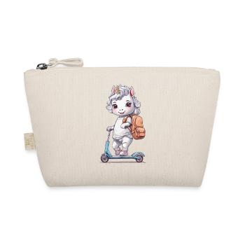 Licorne Élève Écolière avec Scooter School Design - Trousse biologique - nature - Devant