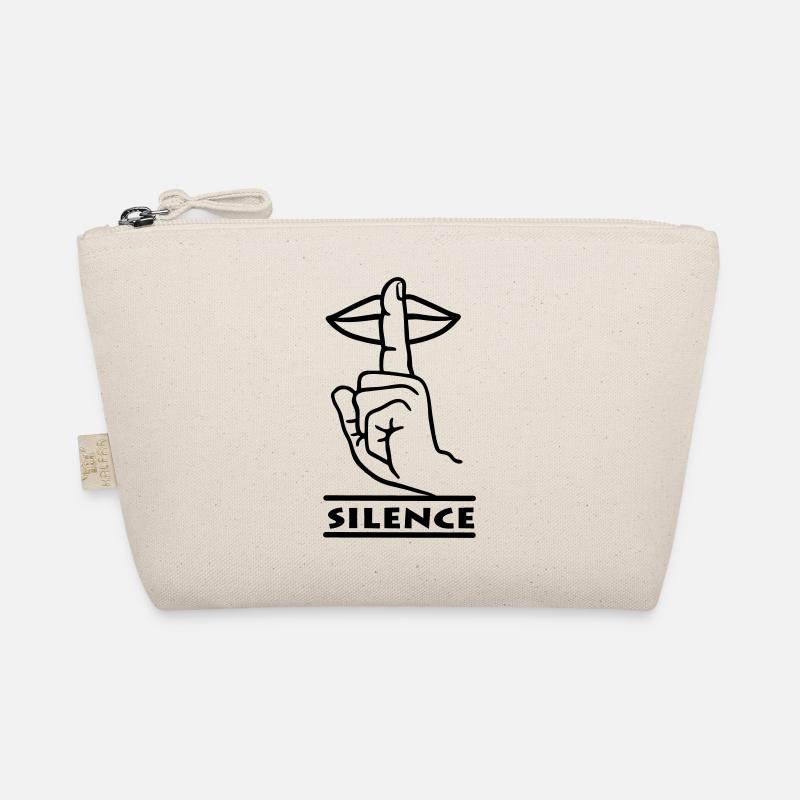 Hand with finger silence hand gesture 'SILENCE' Organic Pouch