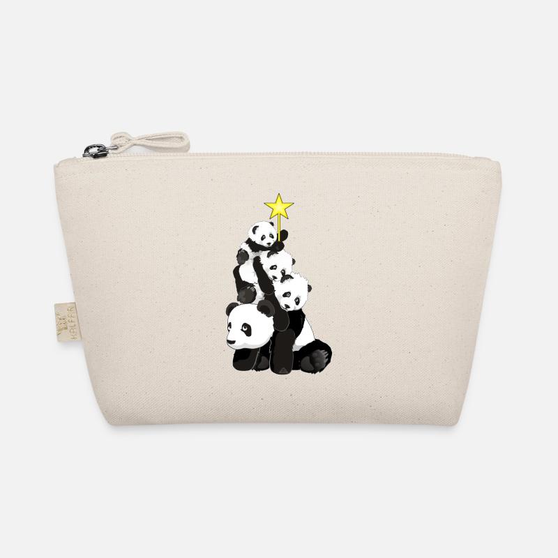 Panda Weihnachtsbaum Bio-Täschchen