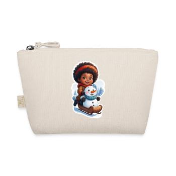 Bonhomme de neige adapté aux enfants sur le traîneau - Trousse biologique - nature - Devant