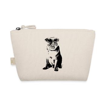 Mops mit Sonnenbrille - Bio-Täschchen - Natur - Vorne