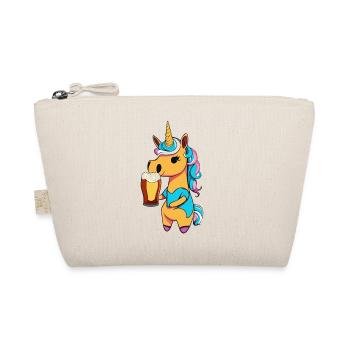 Einhorn mit Bier - Bio-Täschchen - Natur - Vorne