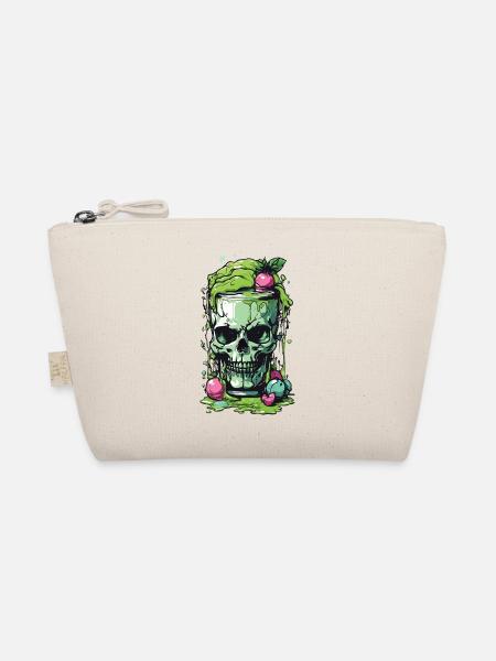Giftiger Gothic Skull Becher Halloween Design - Bio-Täschchen - Natur - Vorne