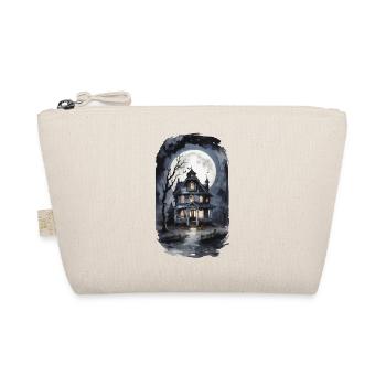 Creepy Geisterhaus Halloween Vintage Grusel - Bio-Täschchen - Natur - Vorne