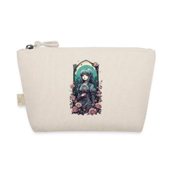 Gothic Anime Kawaii Mädchen mit Rosen Design - Bio-Täschchen - Natur - Vorne