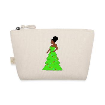 Afro Woman xmas tree, African Christmas - Organic Pouch - nature - Front