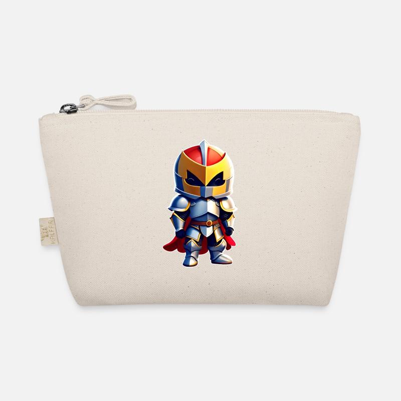 Cute knight in comic book style Organic Pouch