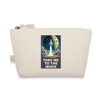Bring mich zum Mond Vintage Space Rocket Start - Bio-Täschchen - Natur - Vorne
