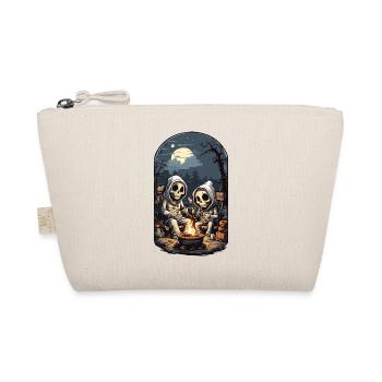 Funny Skeletons Halloween Campfire Party - Organic Pouch - nature - Front