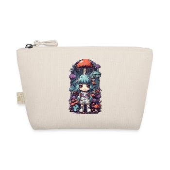 Kawaii Anime Mushroom Girl Goa Music Festival - Organic Pouch - nature - Front