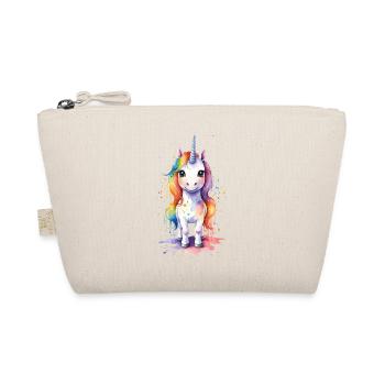 Rainbow Dreams: Kawaii Einhorn Aquarell - Bio-Täschchen - Natur - Vorne