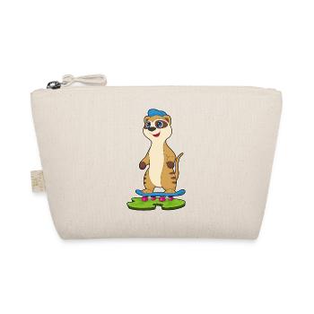 Erdmännchen Skater Skateboard - Bio-Täschchen - Natur - Vorne