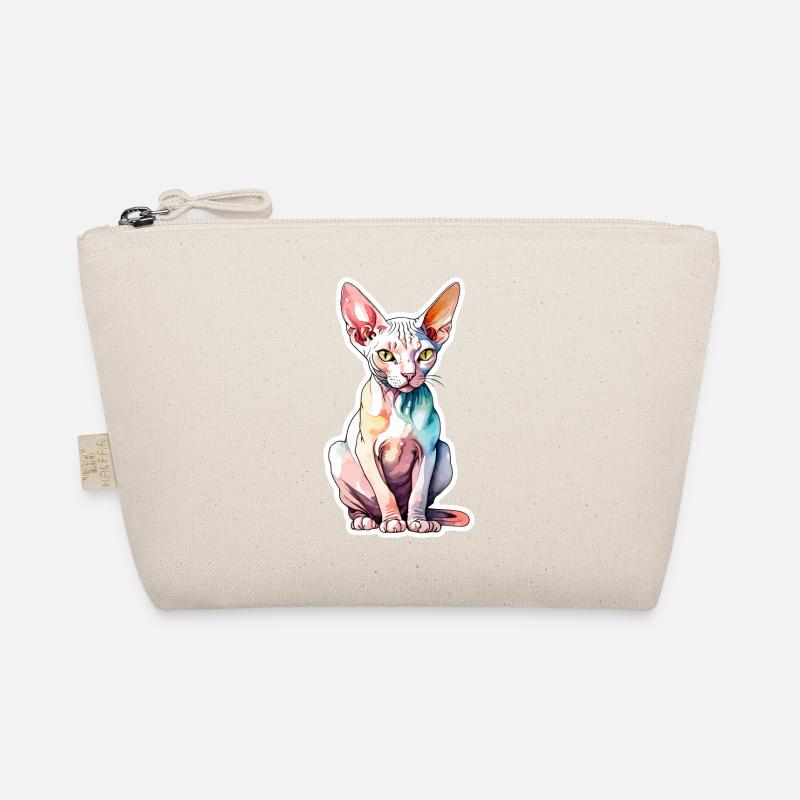Sphynx Katze Wasserfarben Bio-Täschchen