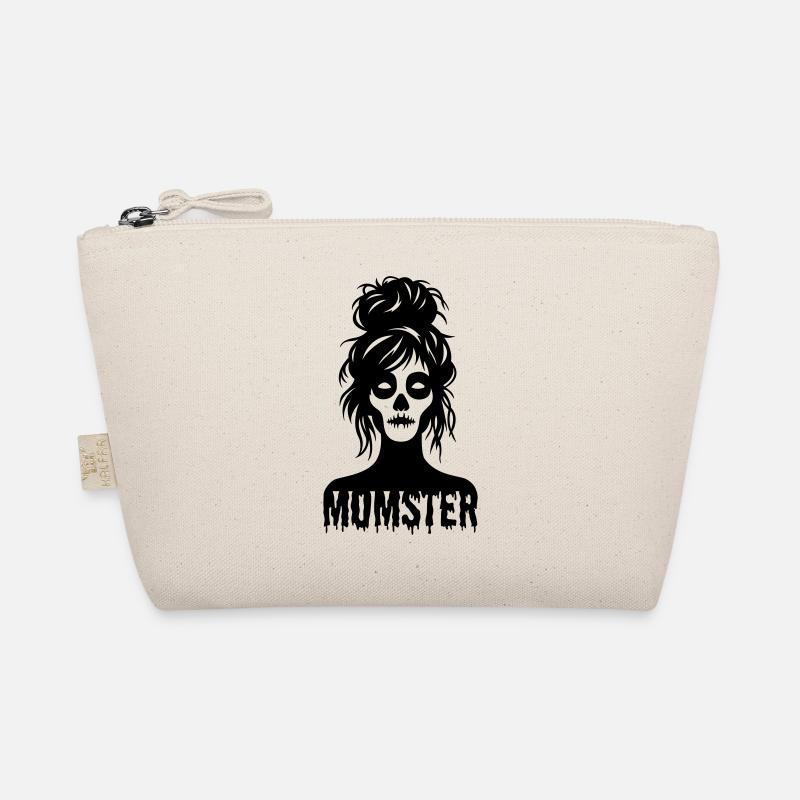 Momster Skull with Messy Bun Organic Pouch
