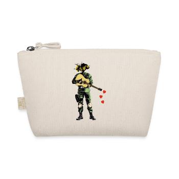 Soldier with flower wreath and guitar - Organic Pouch - nature - Front