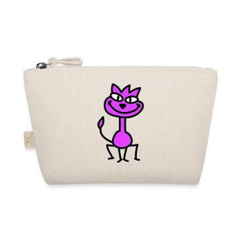 Pretty Cat Looking Happy Cheerful Smiling - Organic Pouch - nature - Front
