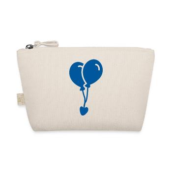 Flying Heart – Love Carried by Balloons - Organic Pouch - nature - Front